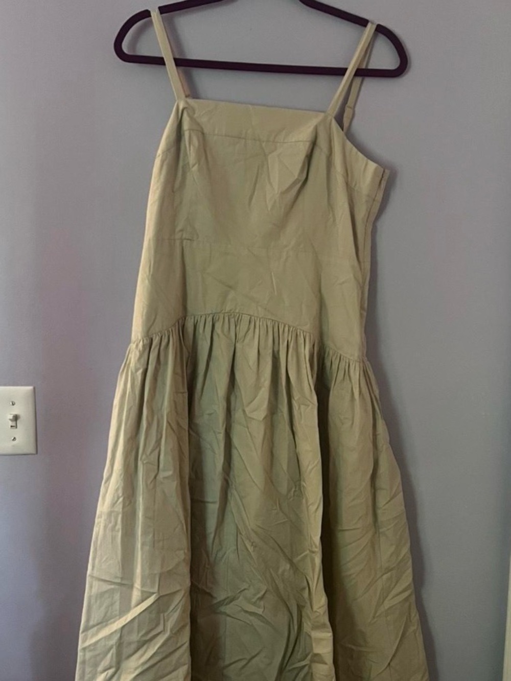 Simply Vera Vera Wang Light Olive Green Tiered Midi Dress